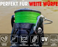 Wild Devil Baits Tournament 8 Braid Fluo Green 8x fach rund geflochtene Angelschnur Braided Fishing Line Geflochtene Angelschnur