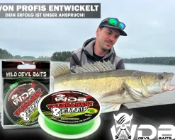 Wild Devil Baits Tournament 8 Braid Fluo Green 8x fach rund geflochtene Angelschnur Braided Fishing Line Geflochtene Angelschnur