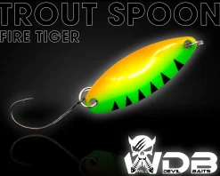 Wild Devil Baits Trout Spoon Fire Tiger Forellen Blinker Mini Spoon Forellenangeln Angelköder