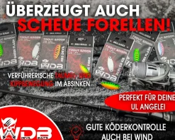 Wild Devil Baits Trout Spoon Green Flash Forellen Blinker Mini Spoon Forellenangeln Angelköder