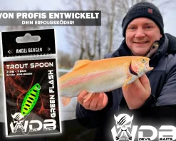 Wild Devil Baits Trout Spoon Green Flash Forellen Blinker Mini Spoon Forellenangeln Angelköder