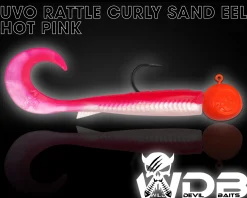 Wild Devil Baits UVO Rattle Curly Sand Eel Twister Sandaal Meeres Shad Gummifisch Sandeel Meeresangeln Angelköder