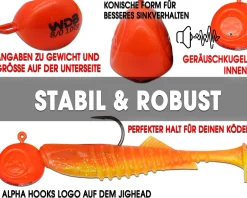 Wild Devil Baits UVO Rattle Jig 8/0 Meeres Jighaken Jig Head Rassel Jigkopf Norwegen  Angelköder