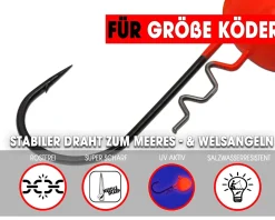 Wild Devil Baits UVO Rattle Jig 8/0 Meeres Jighaken Jig Head Rassel Jigkopf Norwegen  Angelköder