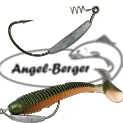 Wild Devil Baits Weighted Offset Hook 3 Stück mit Köderspirale Angelköder