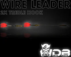 Wild Devil Baits Wire Leader 2x Treble Hook Stahlvorfach mit zwei Drilling 50cm 15kg 7x7 Raubfisch Vorfach Angelzubehör