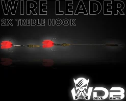 Wild Devil Baits Wire Leader 2x Treble Hook Stahlvorfach mit zwei Drilling 50cm 15kg 7x7 Raubfisch Vorfach Angelzubehör