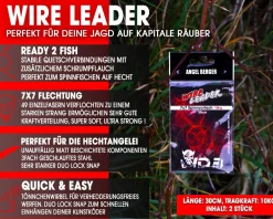 Wild Devil Baits Wire Leader Duo Snap - Swivel 7x7 Stahlvorfach 30cm Spinnvorfach Raubfisch Vorfach Kunstköder Vorfächer Zielfische