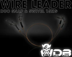 Wild Devil Baits Wire Leader Duo Snap - Swivel 7x7 Stahlvorfach 30cm Spinnvorfach Raubfisch Vorfach Kunstköder Vorfächer Zielfische