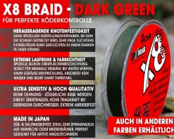 Wild Devil Baits X8 Braid Dark Green Japan PE 8-fach rund geflochtene Angelschnur Braided Fishing Line Angelschnur