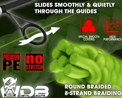 Wild Devil Baits X8 Braid Fluo Chartreuse Japan PE 8-fach rund geflochtene Angelschnur Braided Fishing Line Angelschnur