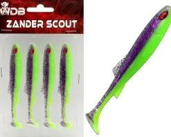 Wild Devil Baits Zander Scout Purple Chartreuse Shad Gummifisch Softlure Angelköder