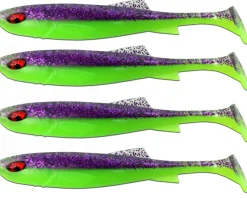 Wild Devil Baits Zander Scout Purple Chartreuse Shad Gummifisch Softlure Angelköder