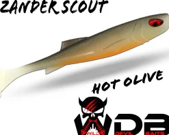 Wild Devil Baits Zander Scout Hot Olive Shad Gummifisch Softlure Angelköder