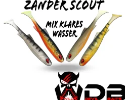 Wild Devil Baits Zander Scout Mix Klares Wasser Shad Gummifisch Softlure Angelköder